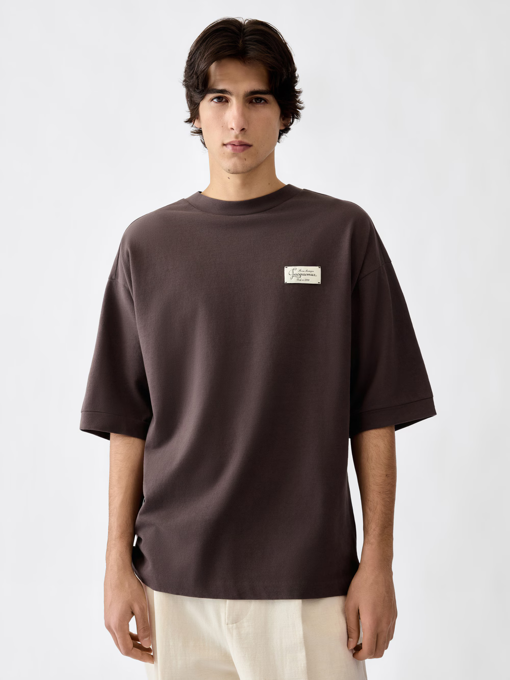 JACQUEMUS - T-shirt Le Corso manches courtes Marron foncé