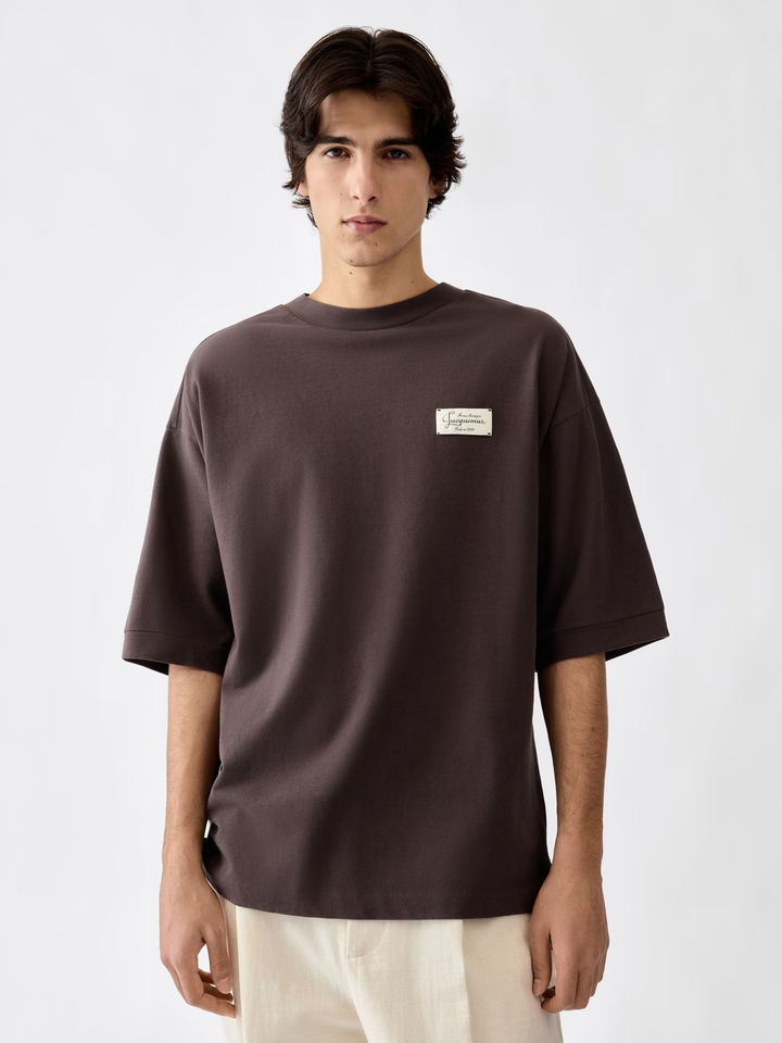 JACQUEMUS - T-shirt Le Corso manches courtes Marron foncé