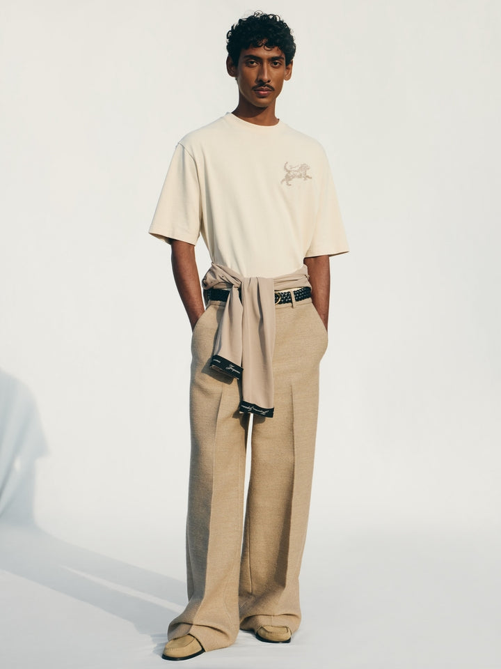 JACQUEMUS – T-shirt jacquard Bichon Multicolore Beige