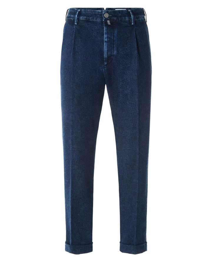 JACOB COHEN - Jean chino Henry en coton et cachemire Bleu marine