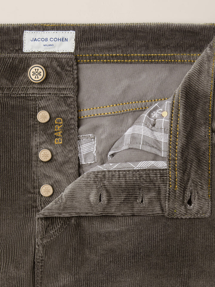 JACOB COHËN - Pantalon Bard Regular-Slim en velours côtelé stretch Taupe