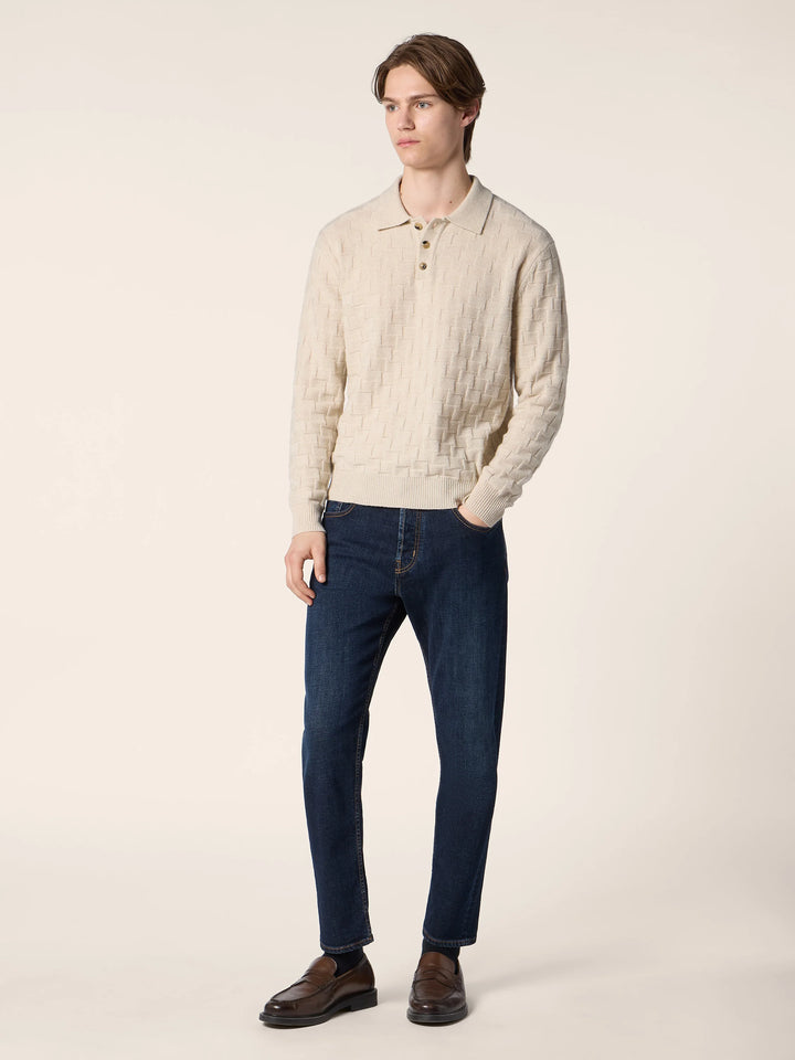 JACOB COHËN - Jean Jude Tapered en denim stretch Bleu foncé