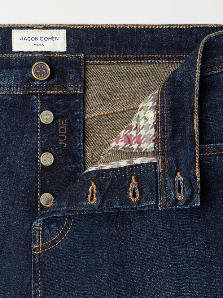 JACOB COHËN - Jean Jude Tapered en denim stretch Bleu foncé