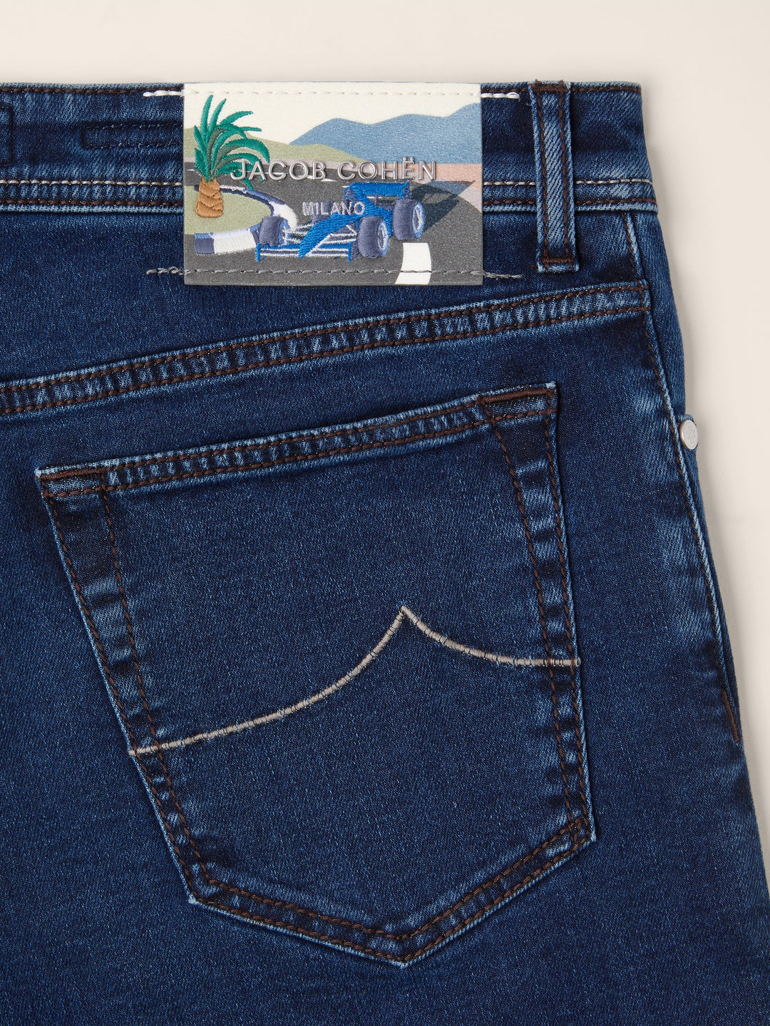 JACOB COHËN - Jean Bard Regular-Slim en denim Super Stretch Bleu foncé