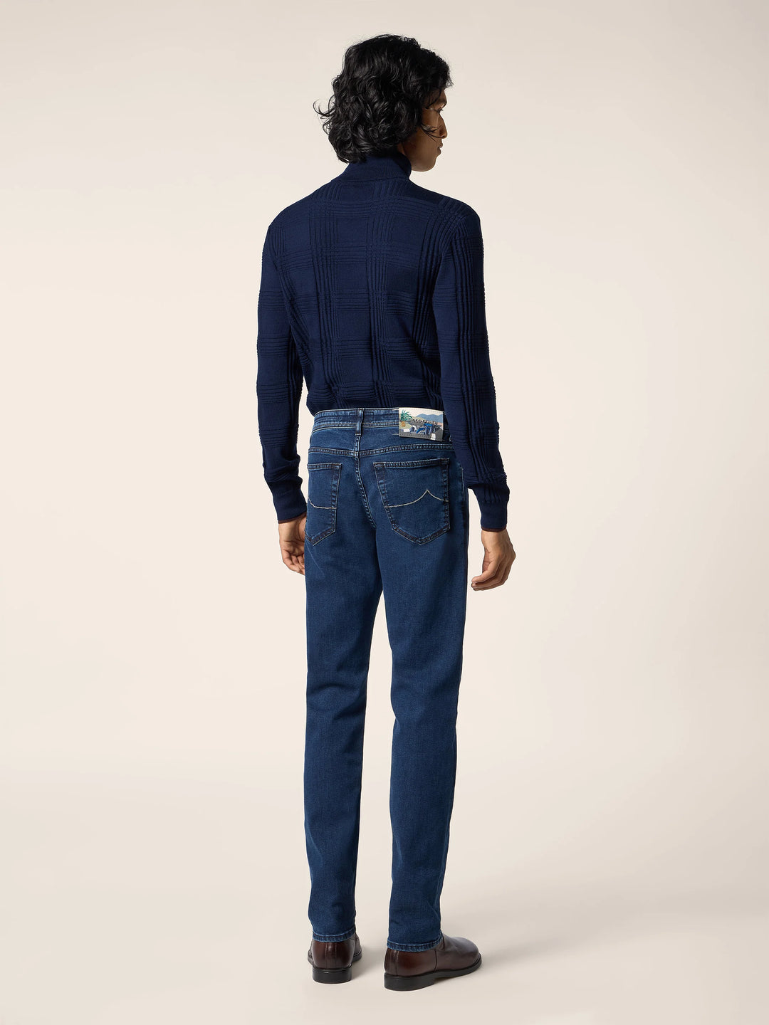 JACOB COHËN - Jean Bard Regular-Slim en denim Super Stretch Bleu foncé