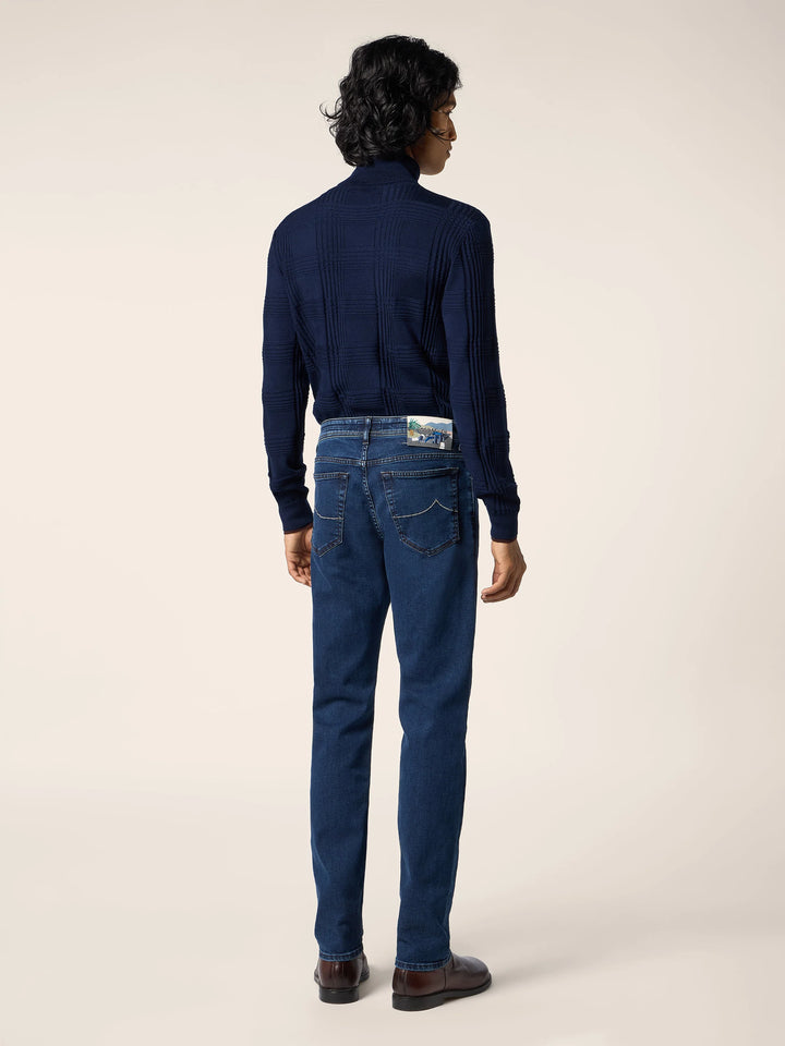 JACOB COHËN - Jean Bard Regular-Slim en denim Super Stretch Bleu foncé