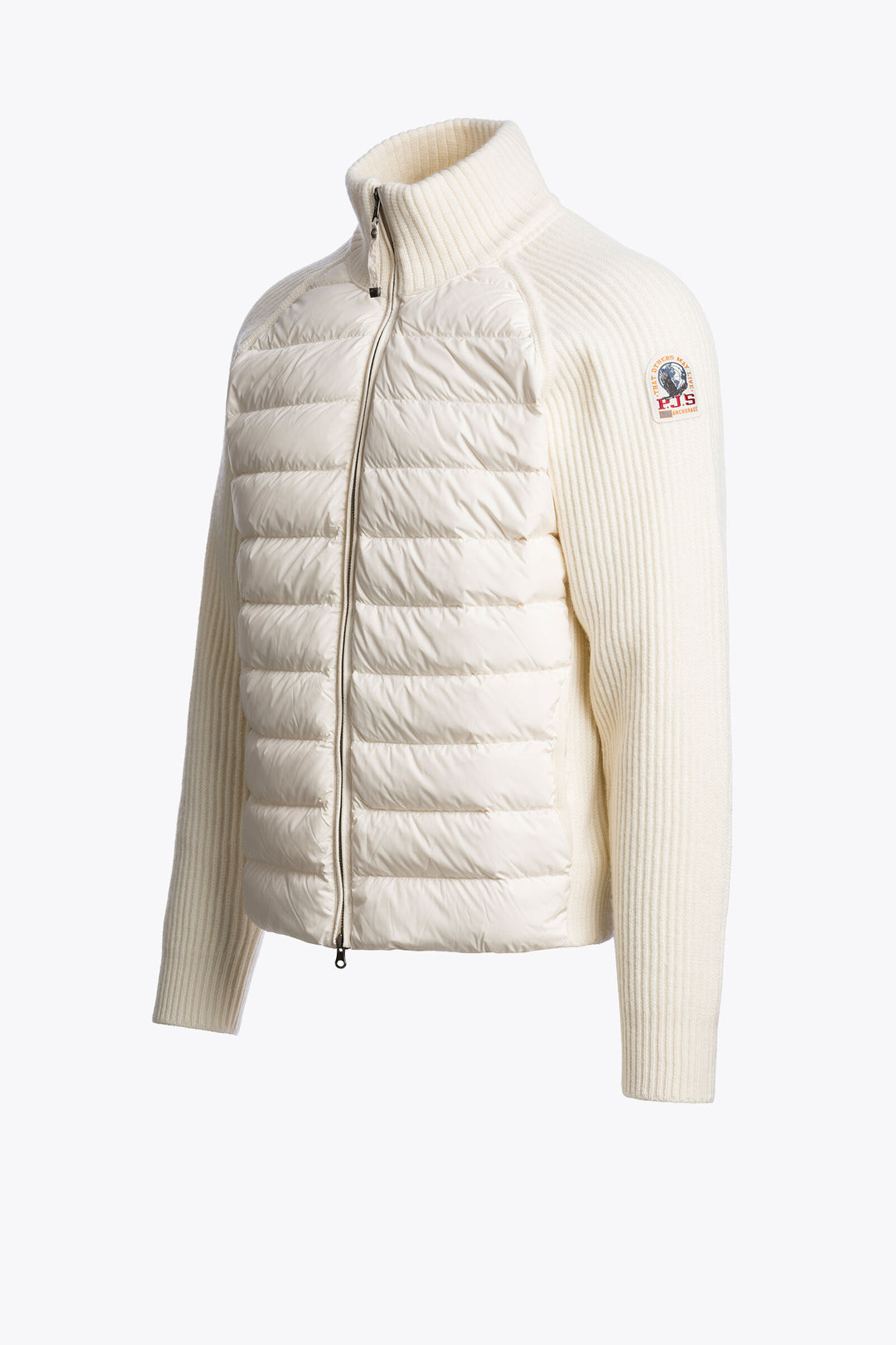 PARAJUMPERS - Cardigan hybride Olmo en laine mérinos et duvet Ivoire