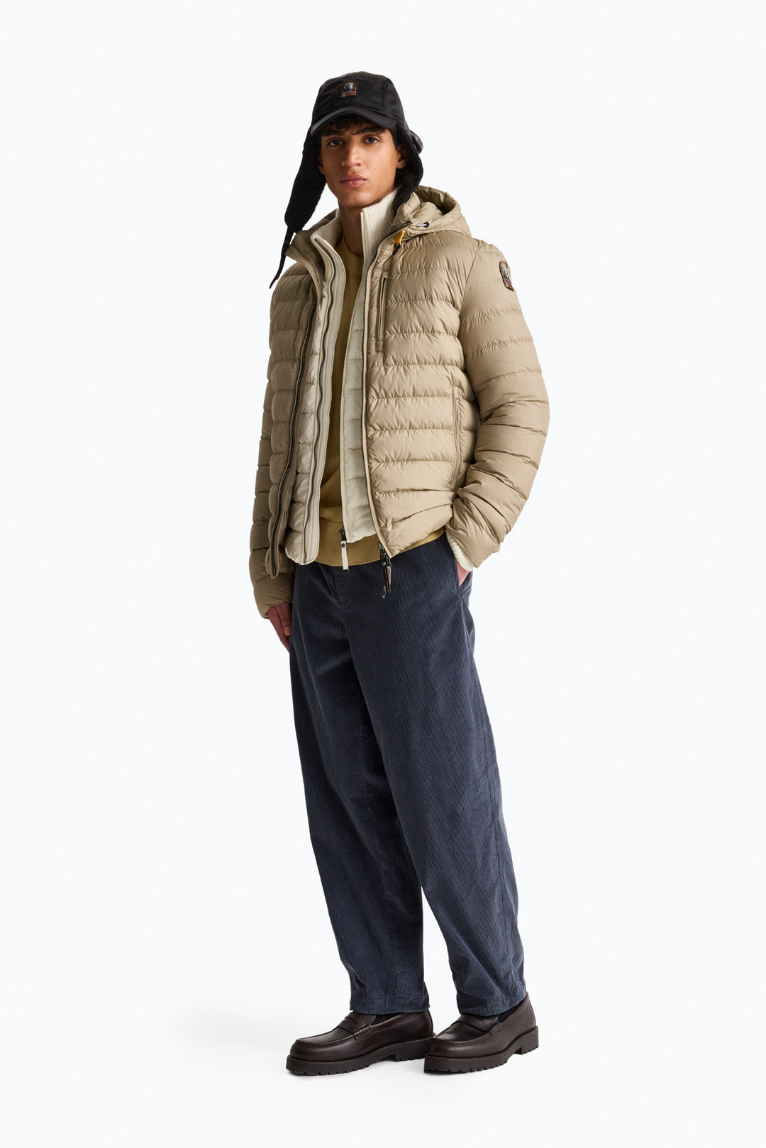 PARAJUMPERS - Cardigan hybride Olmo en laine mérinos et duvet Ivoire