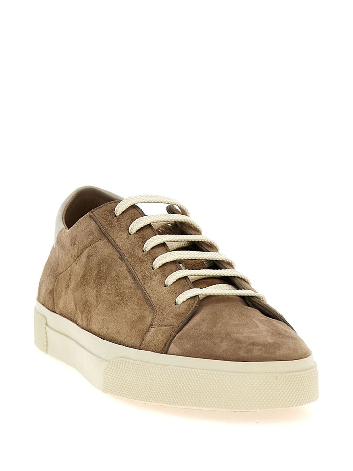 BRUNELLO CUCINELLI - Baskets en daim marron
