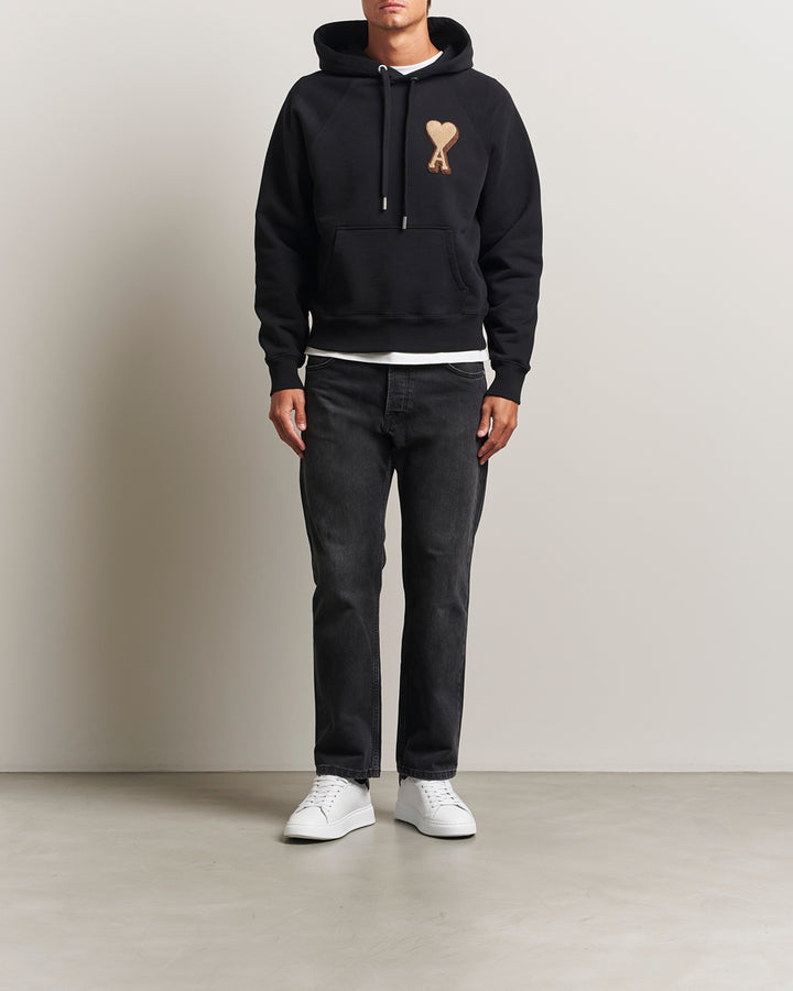 AMI - Sweatshirt Noir Ami de Cœur en Coton