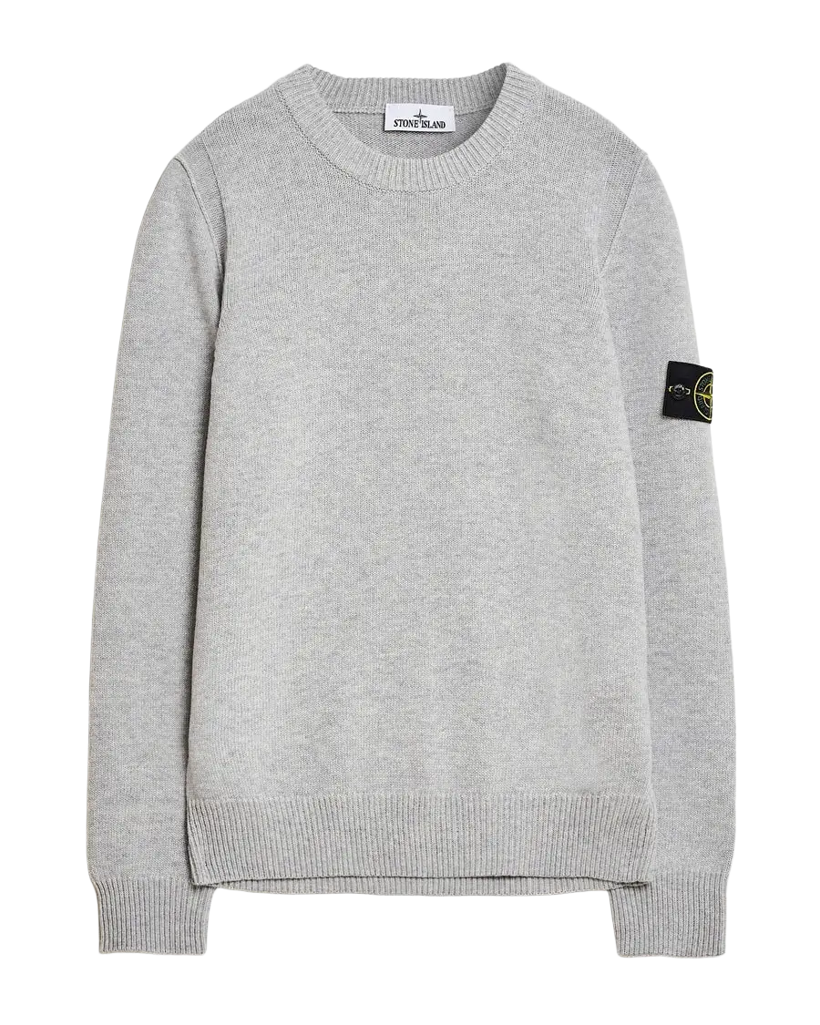 STONE ISLAND – Pull en laine d'agneau Gris chiné