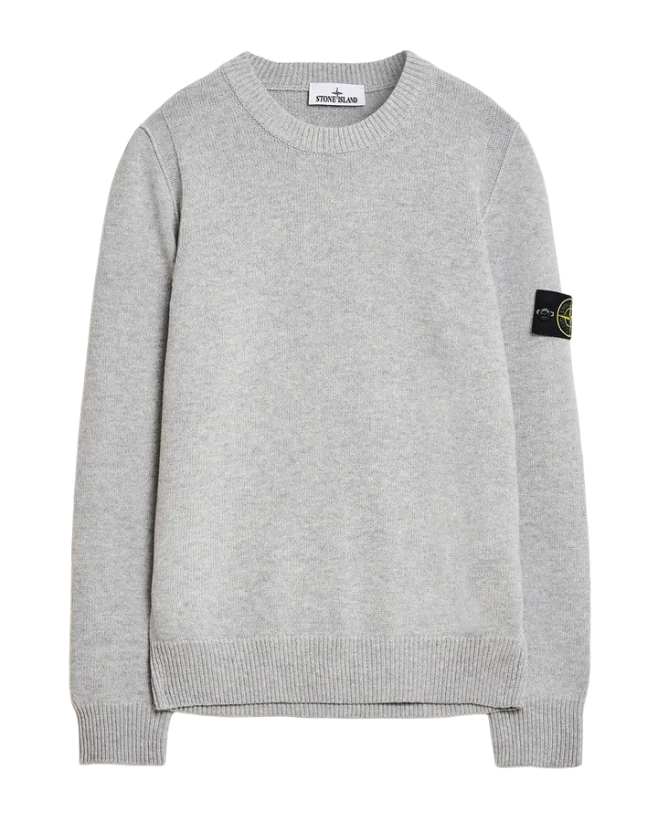 STONE ISLAND – Pull en laine d'agneau Gris chiné