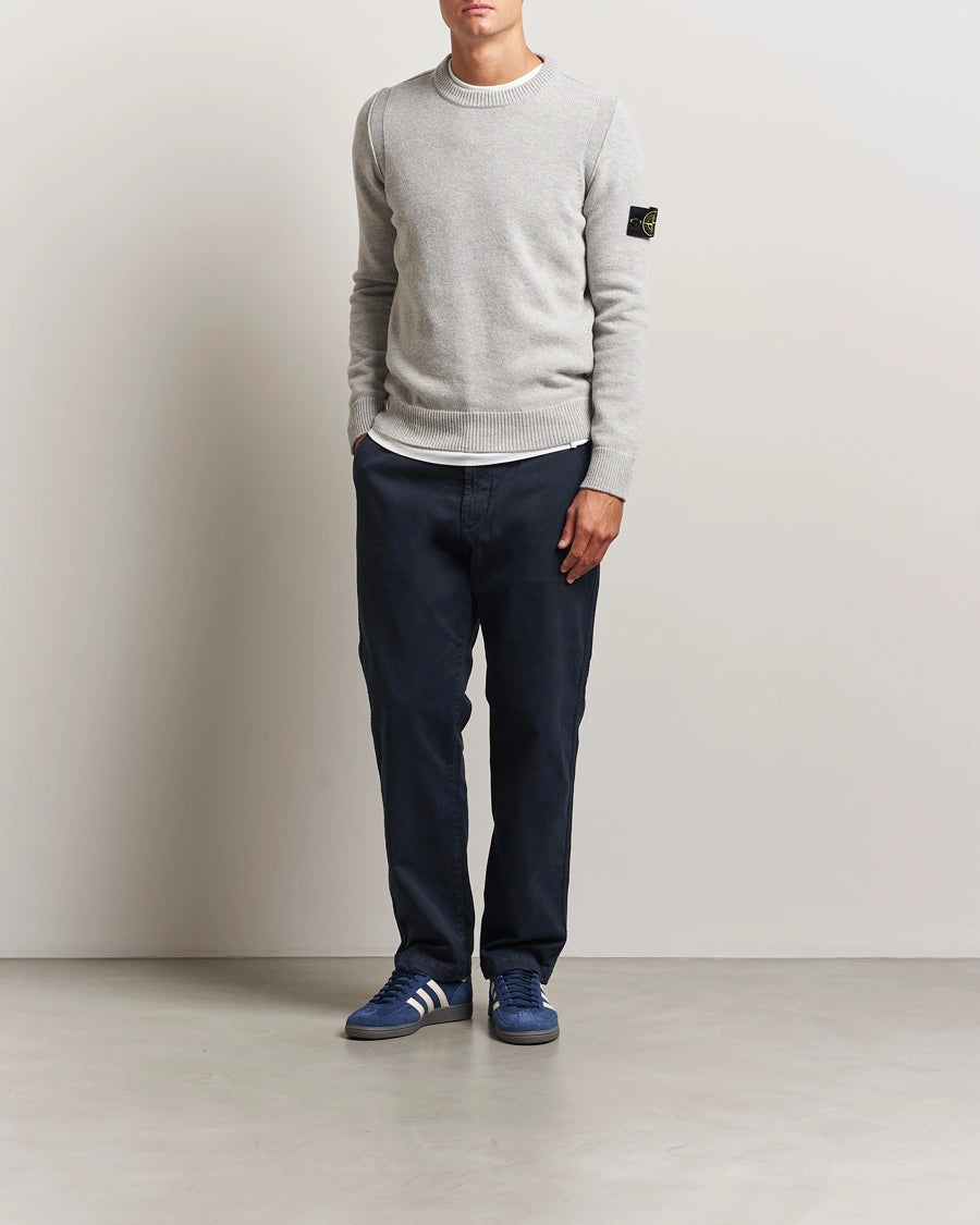 STONE ISLAND – Pull en laine d'agneau Gris chiné
