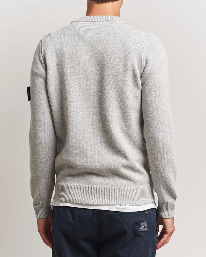 STONE ISLAND – Pull en laine d'agneau Gris chiné