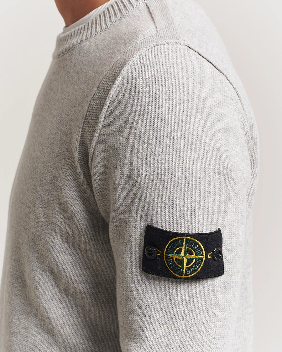 STONE ISLAND – Pull en laine d'agneau Gris chiné