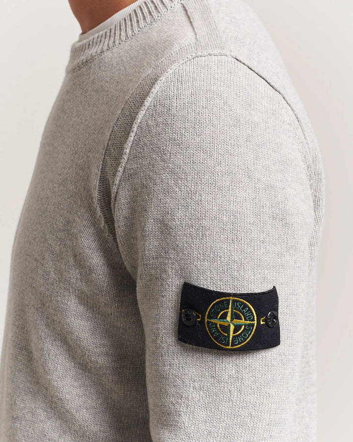STONE ISLAND – Pull en laine d'agneau Gris chiné