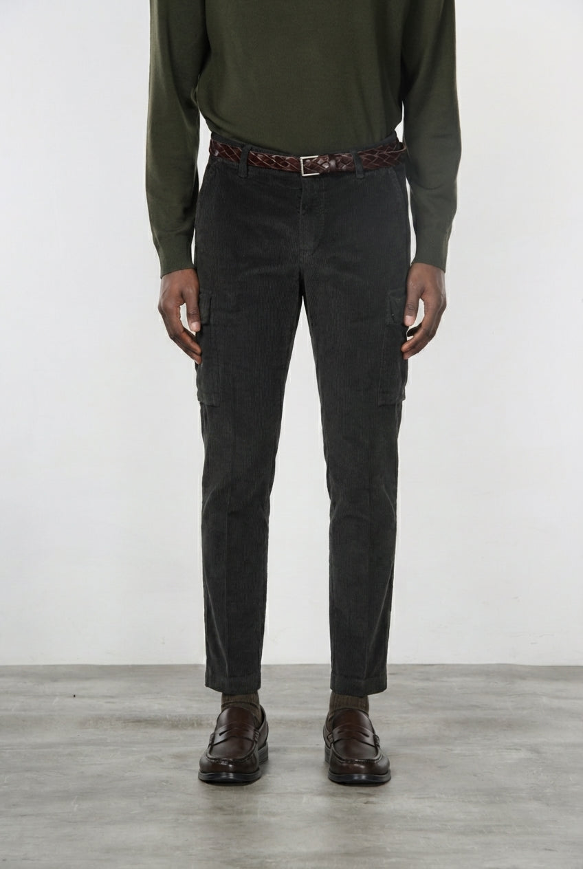 MASON'S - Pantalon cargo Chile en velours côtelé Marron