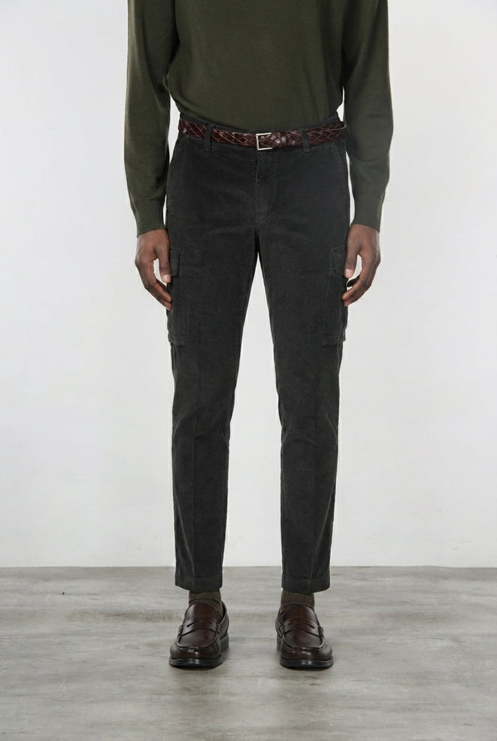 MASON'S - Pantalon cargo Chile en velours côtelé Marron