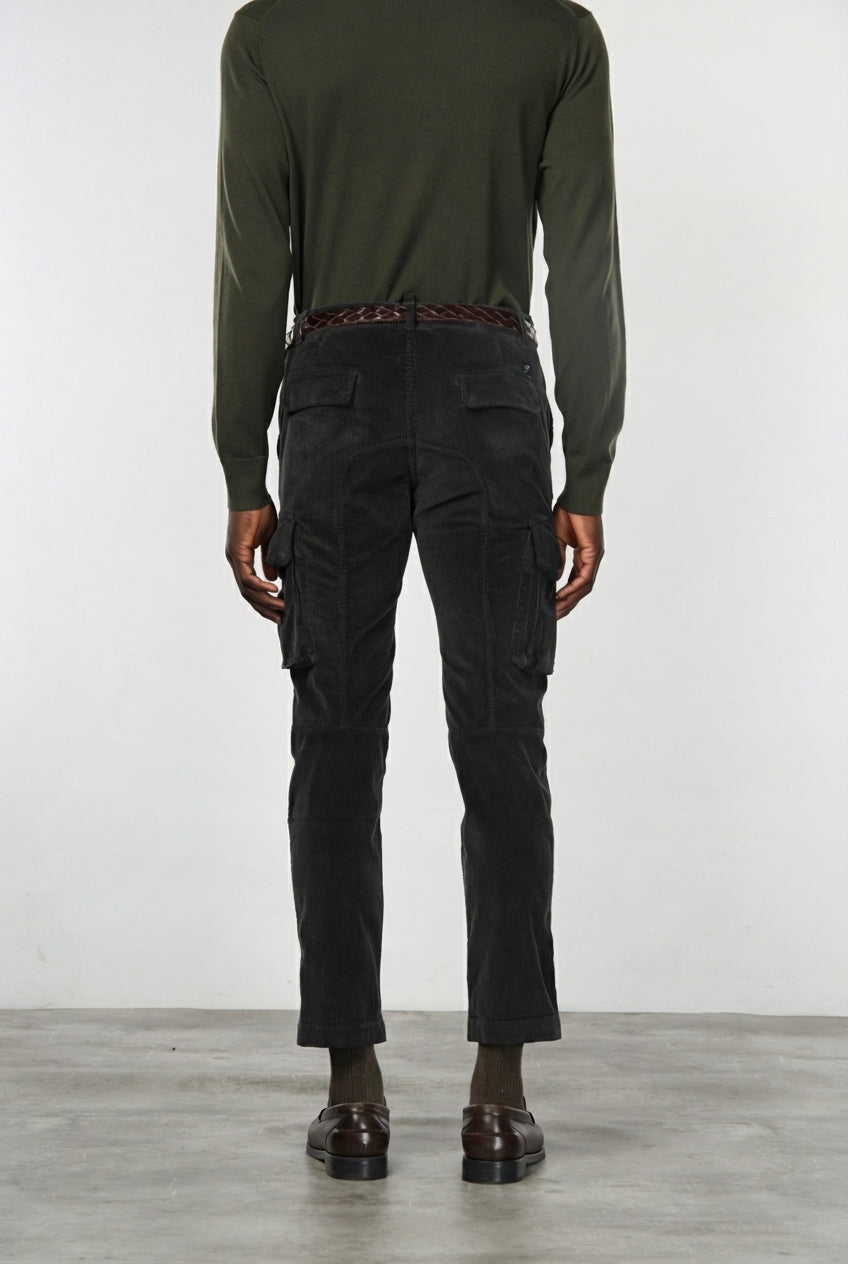 MASON'S - Pantalon cargo Chile en velours côtelé Marron