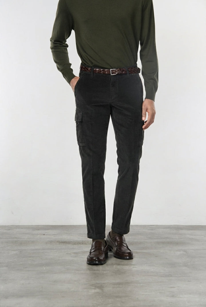 MASON'S - Pantalon cargo Chile en velours côtelé Marron