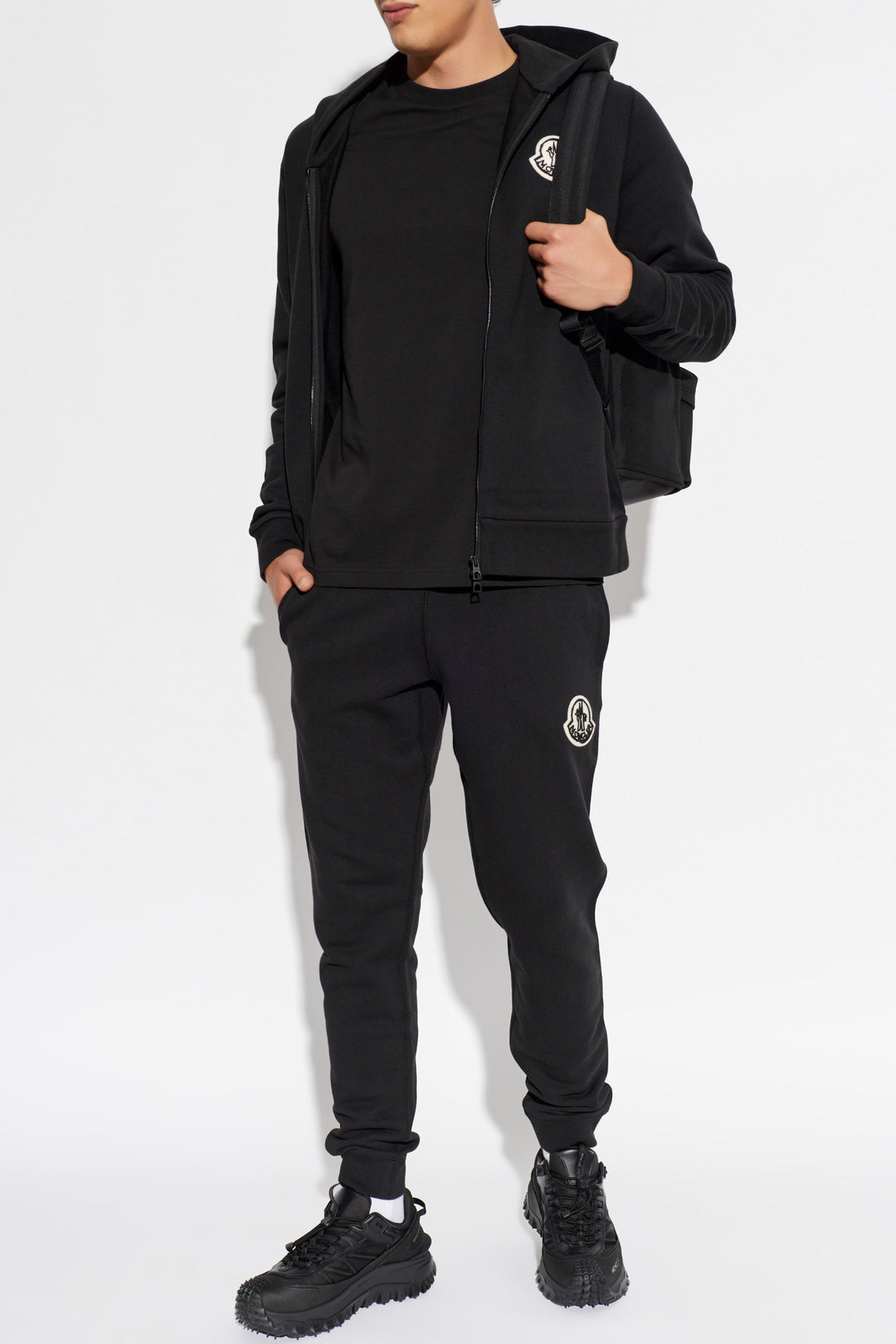 MONCLER – Pantalon de survêtement à écusson Noir