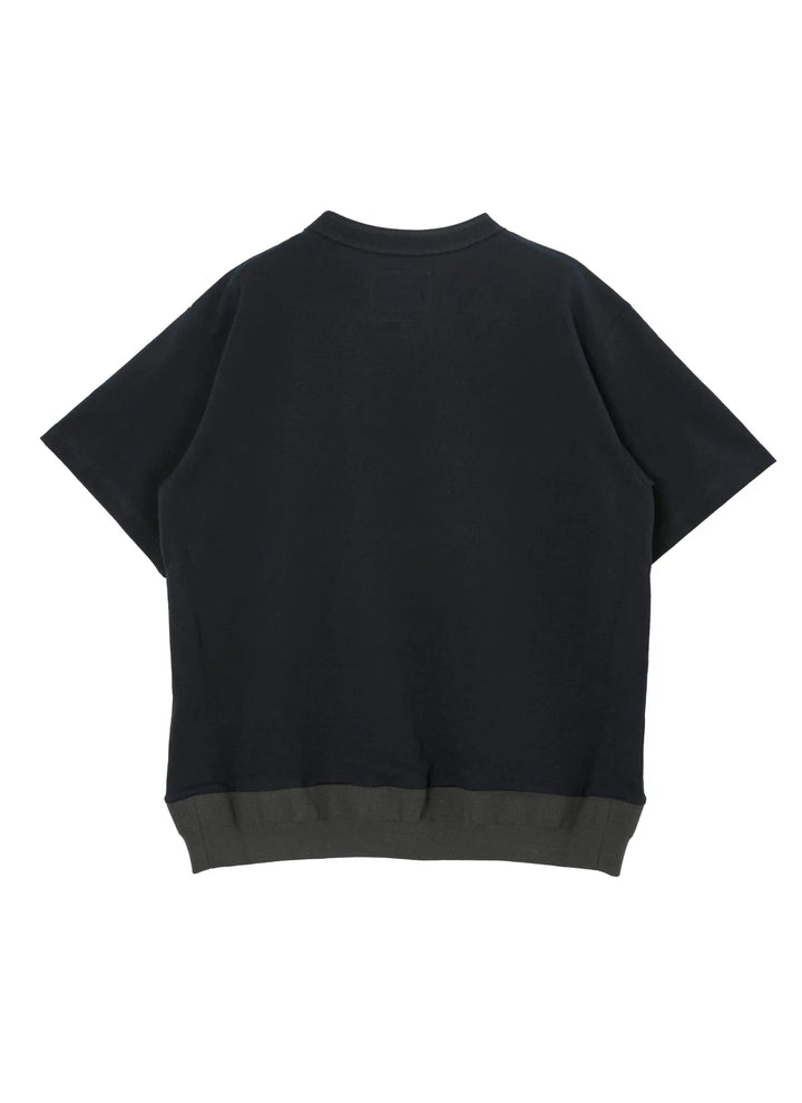 SACAÏ - T-shirt en Jersey de Coton Bleu Marine / Kaki