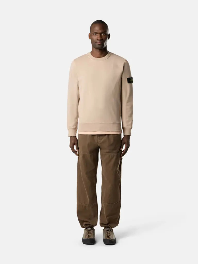 STONE ISLAND - Sweat Col Rond en Coton Bio Sable