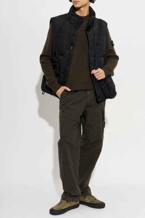 STONE ISLAND - Pantalon cargo en coton Gris anthracite