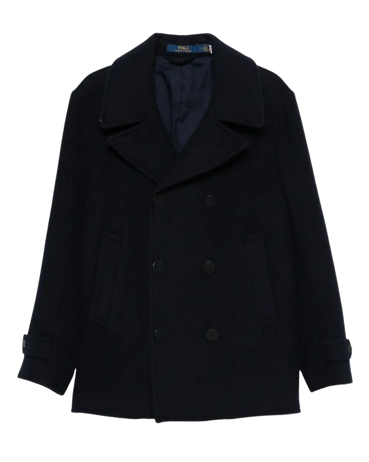 POLO RALPH LAUREN - Caban croisé en laine mélangée Bleu marine