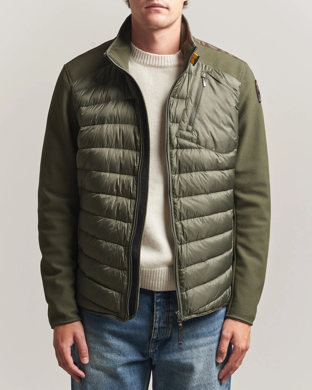 PARAJUMPERS - Veste hybride Jayden Warm Up en duvet Vert romarin