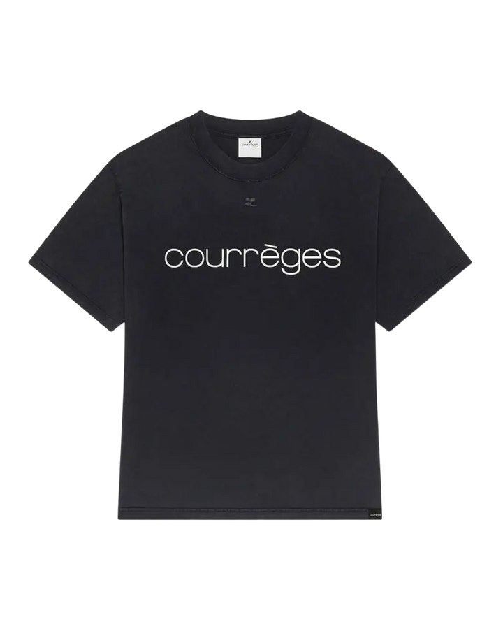 COURREGES - T-shirt Stonewash Imprimé Noir
