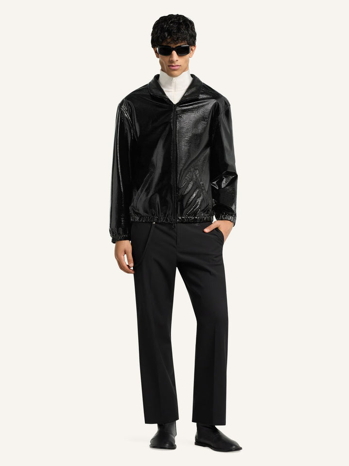 COURRÈGES – Veste tracksuit en vinyle Noir
