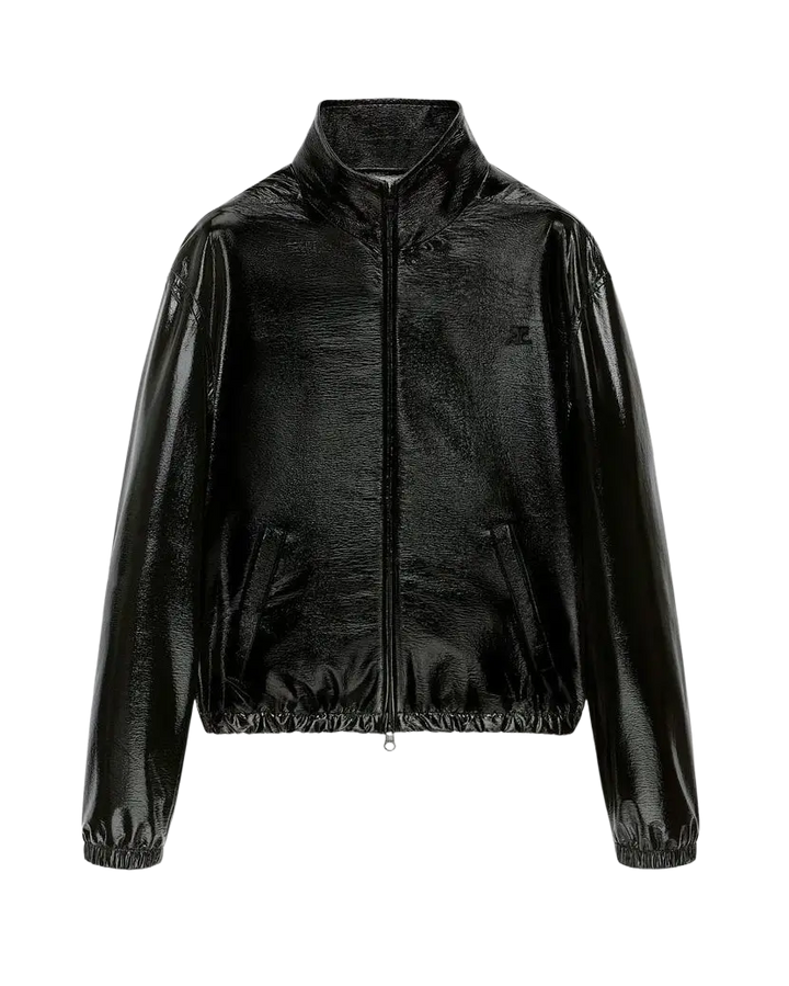 COURRÈGES – Veste tracksuit en vinyle Noir