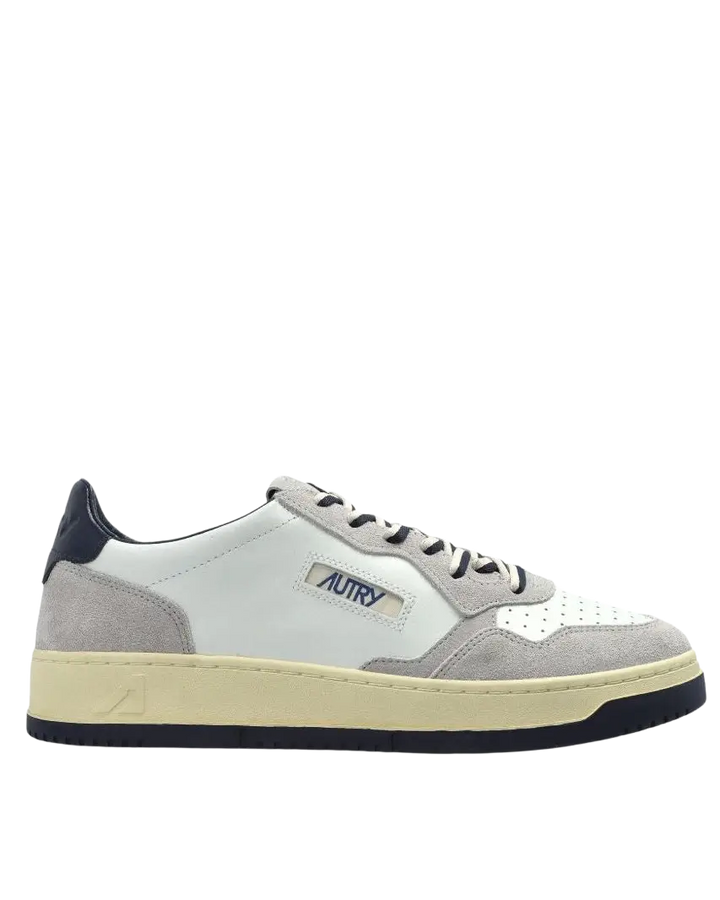 AUTRY - Sneakers Medalist Low en cuir et suède Blanc / Gris