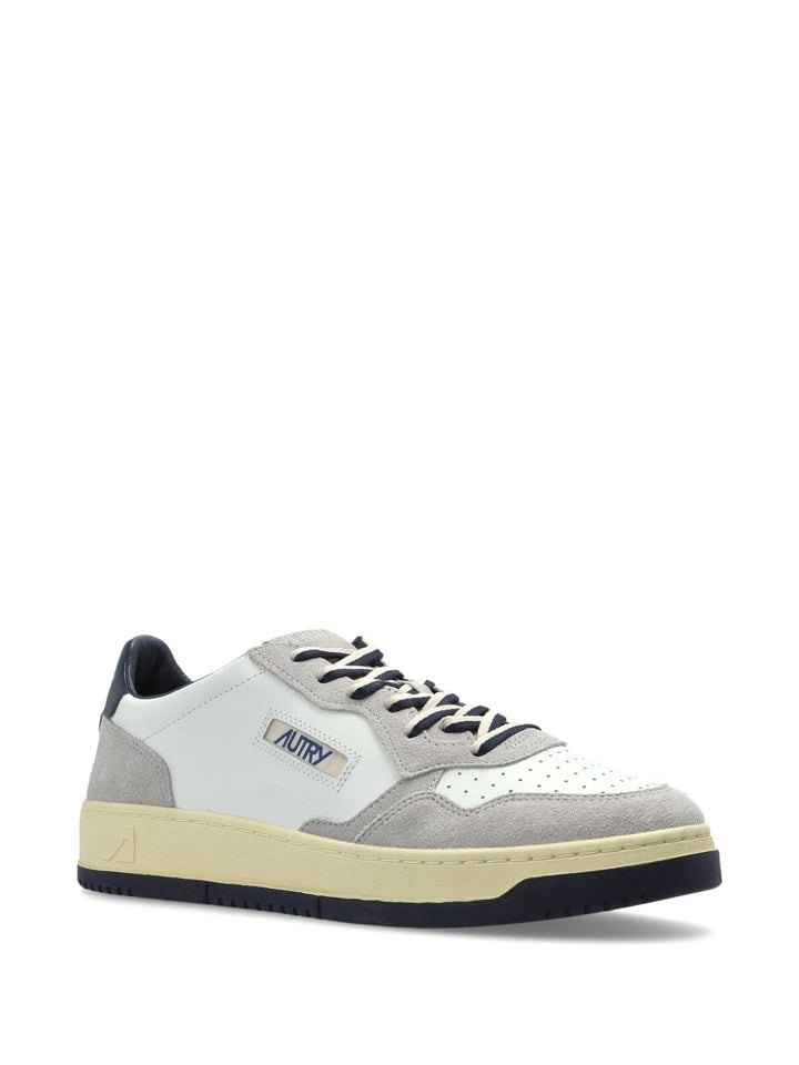 AUTRY - Sneakers Medalist Low en cuir et suède Blanc / Gris