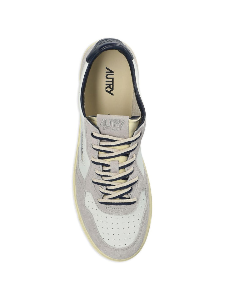 AUTRY - Sneakers Medalist Low en cuir et suède Blanc / Gris