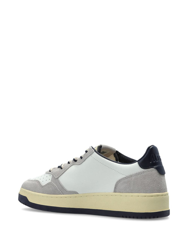 AUTRY - Sneakers Medalist Low en cuir et suède Blanc / Gris