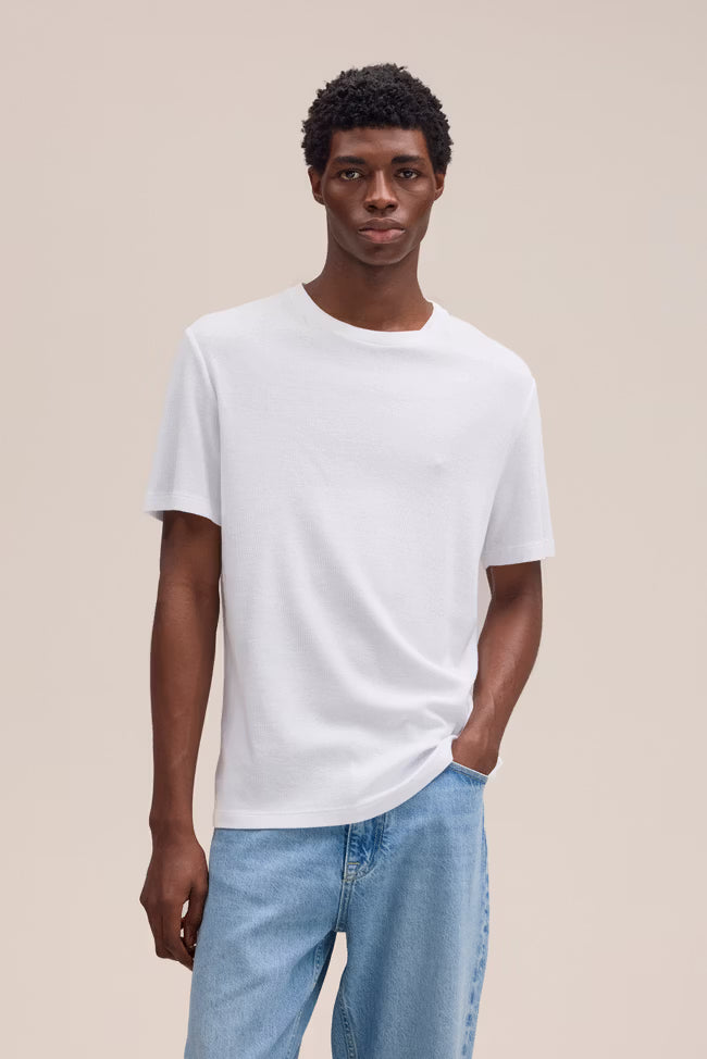 NN. 07 - T-shirt Clive en maille gaufrée Blanc