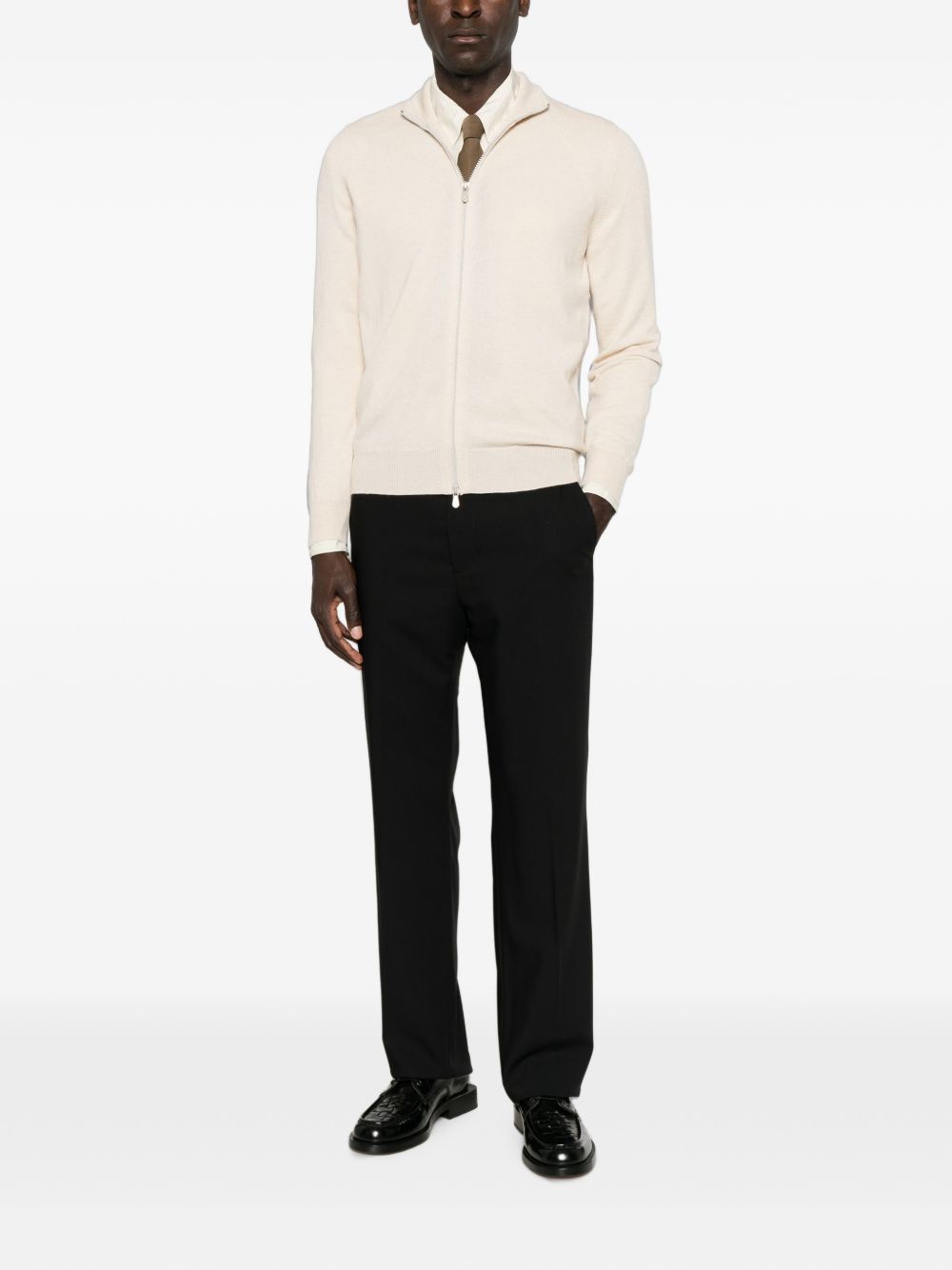 BRUNELLO CUCINELLI - Gilet zippé en cachemire Beige crème