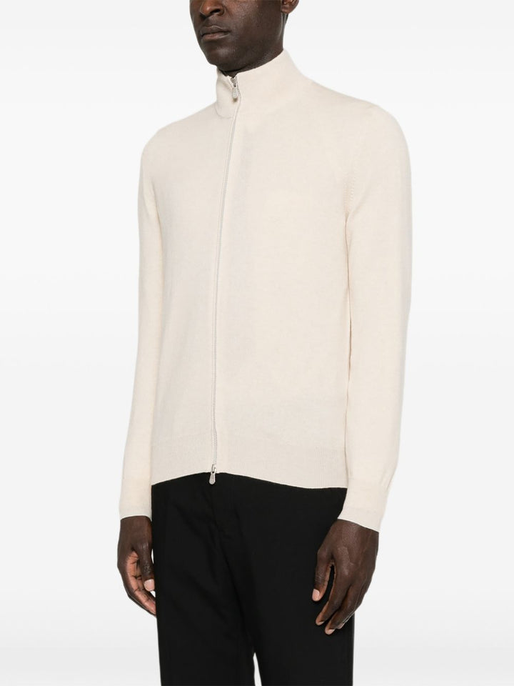 BRUNELLO CUCINELLI - Gilet zippé en cachemire Beige crème