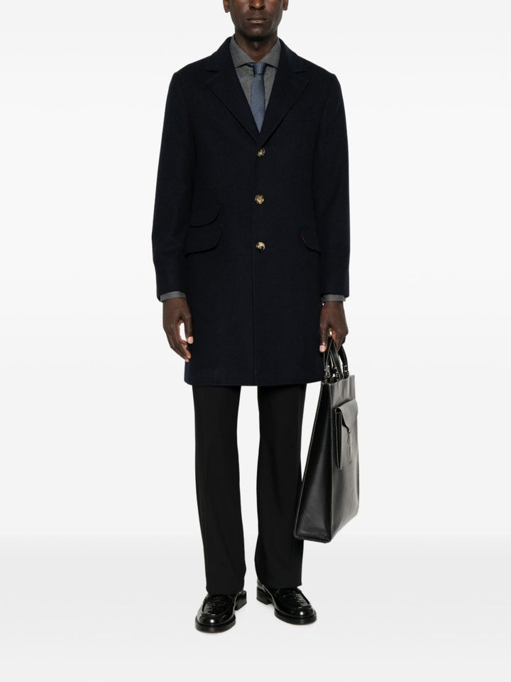 BRUNELLO CUCINELLI - Manteau droit en cachemire Bleu
