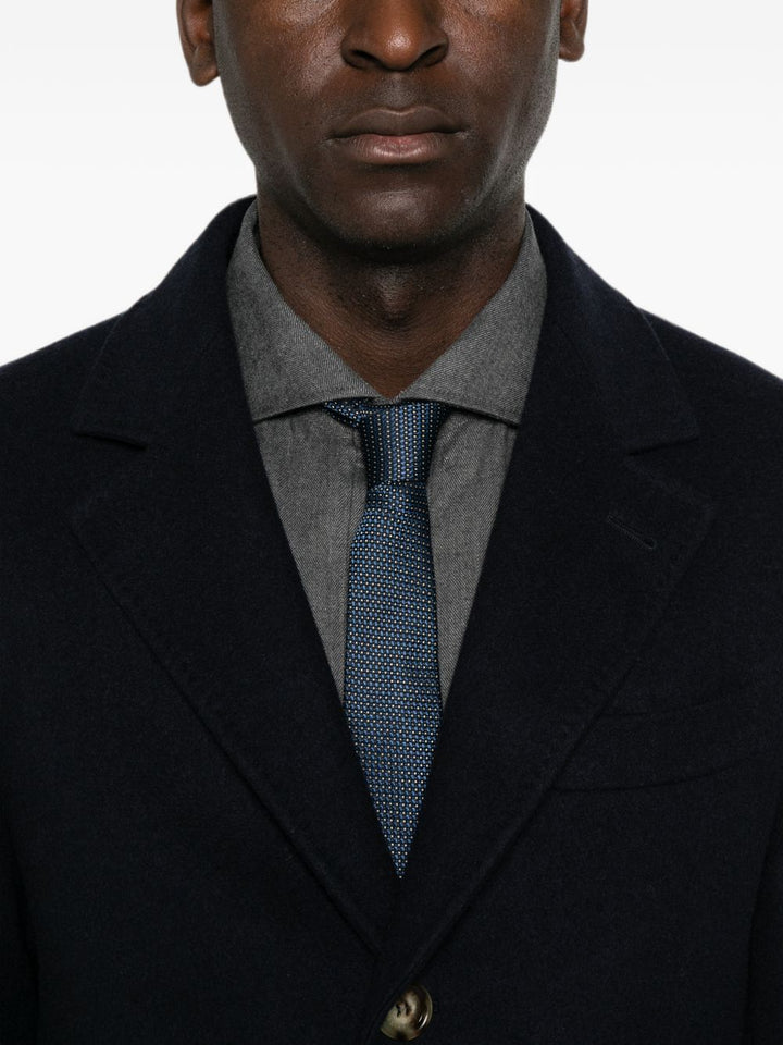 BRUNELLO CUCINELLI - Manteau droit en cachemire Bleu