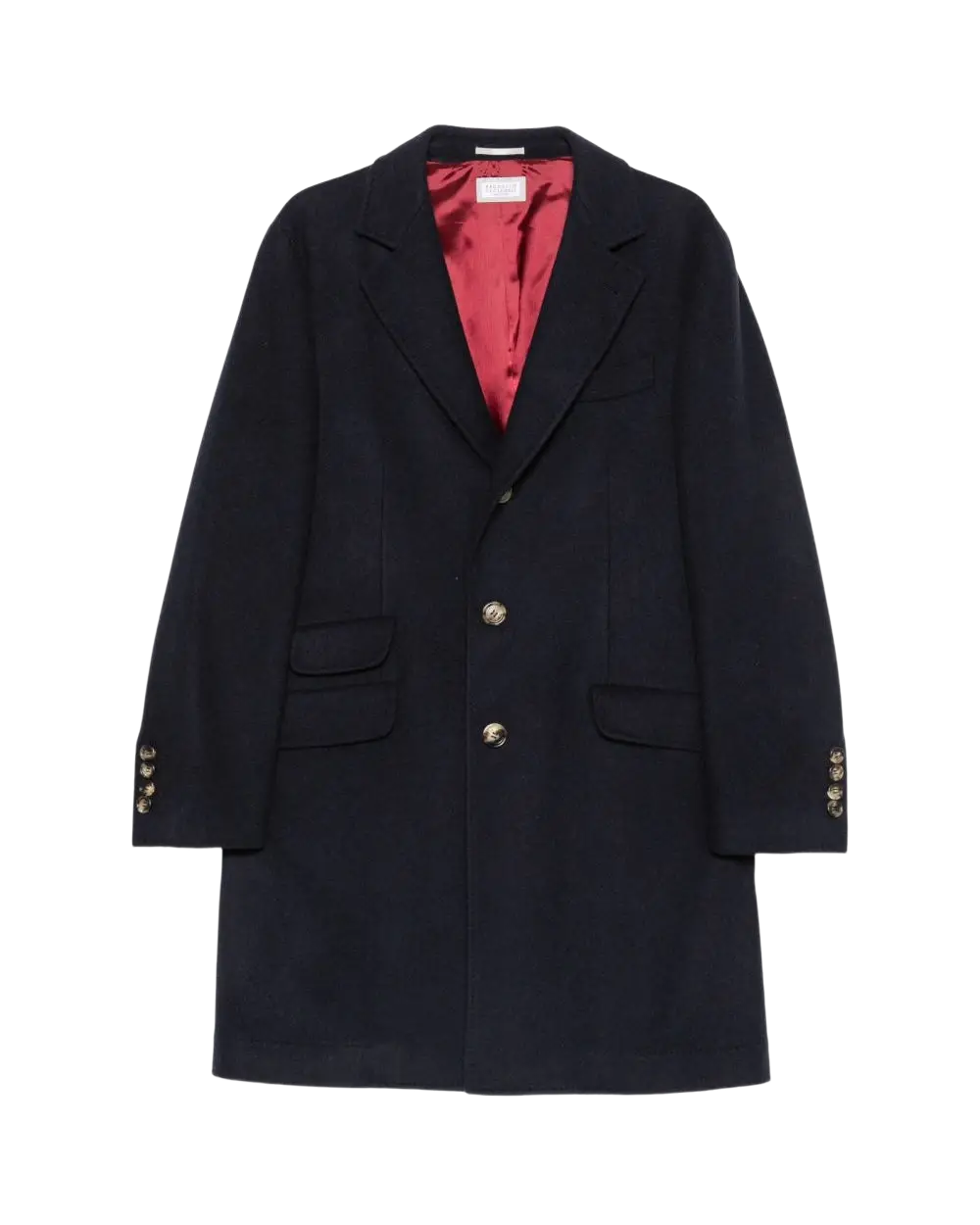 BRUNELLO CUCINELLI - Manteau droit en cachemire Bleu