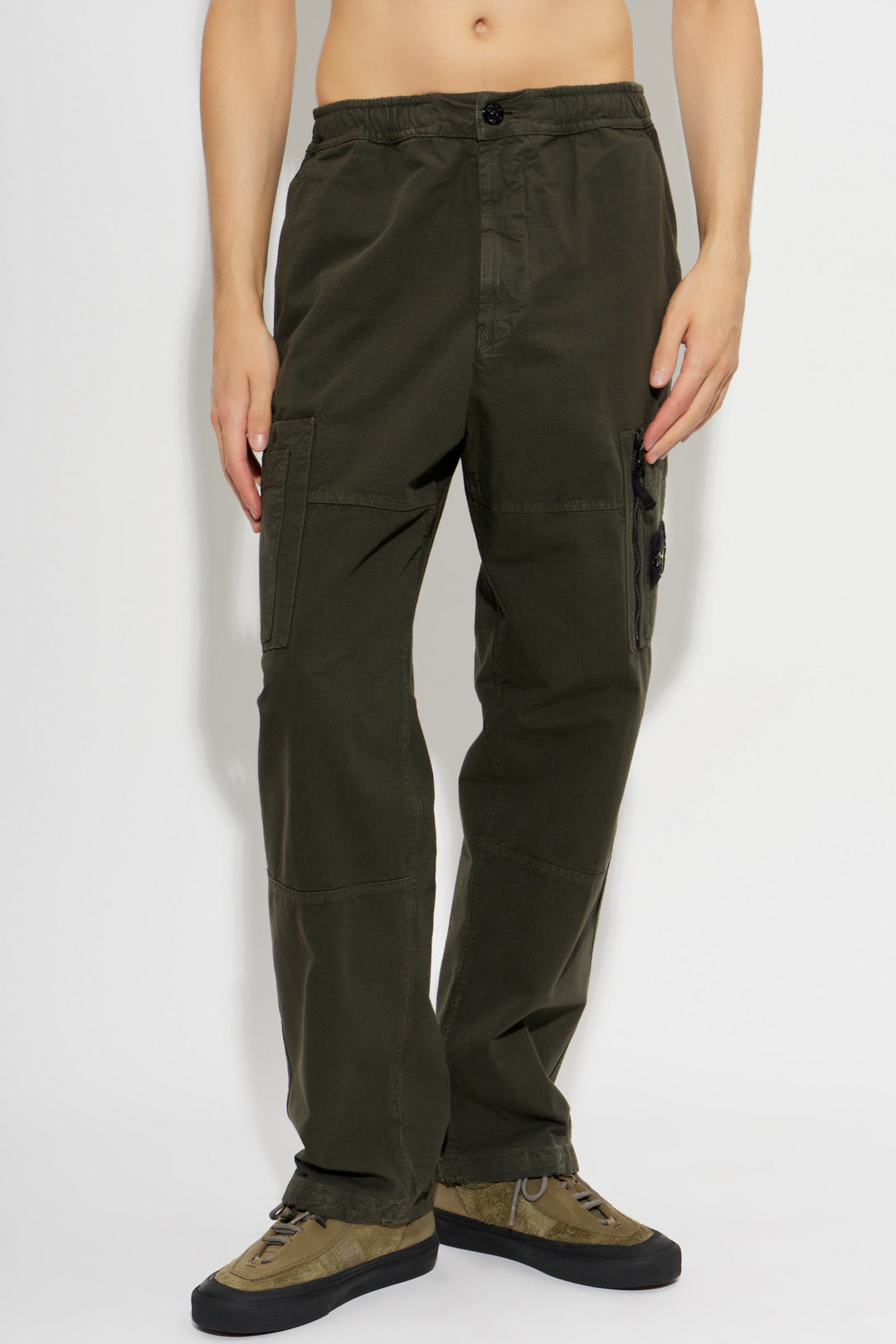 STONE ISLAND - Pantalon cargo en coton Gris anthracite