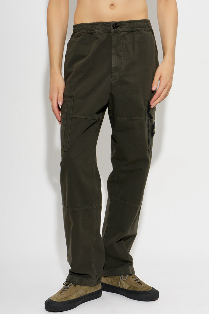STONE ISLAND - Pantalon cargo en coton Gris anthracite