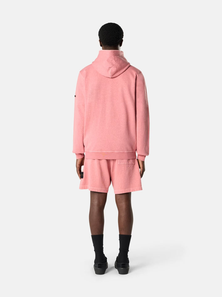STONE ISLAND - Short de Jogging Ample en Molleton Malfilé Rose Laurier