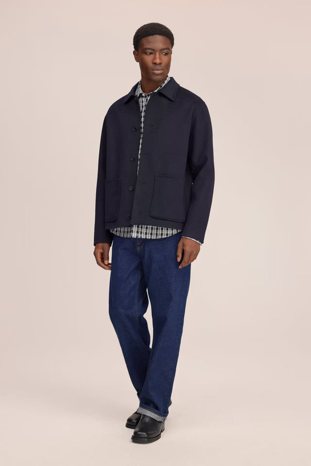 NN.07 - Veste Morgan en Laine Brossée Bleu Marine