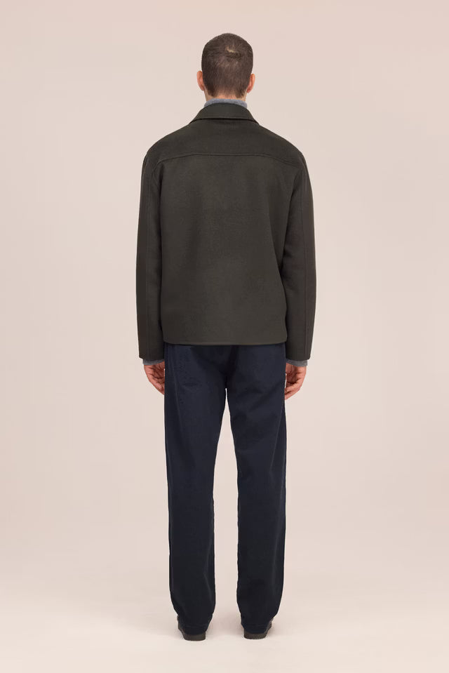 NN.07 - Veste Morgan en Laine Brossée Vert Militaire