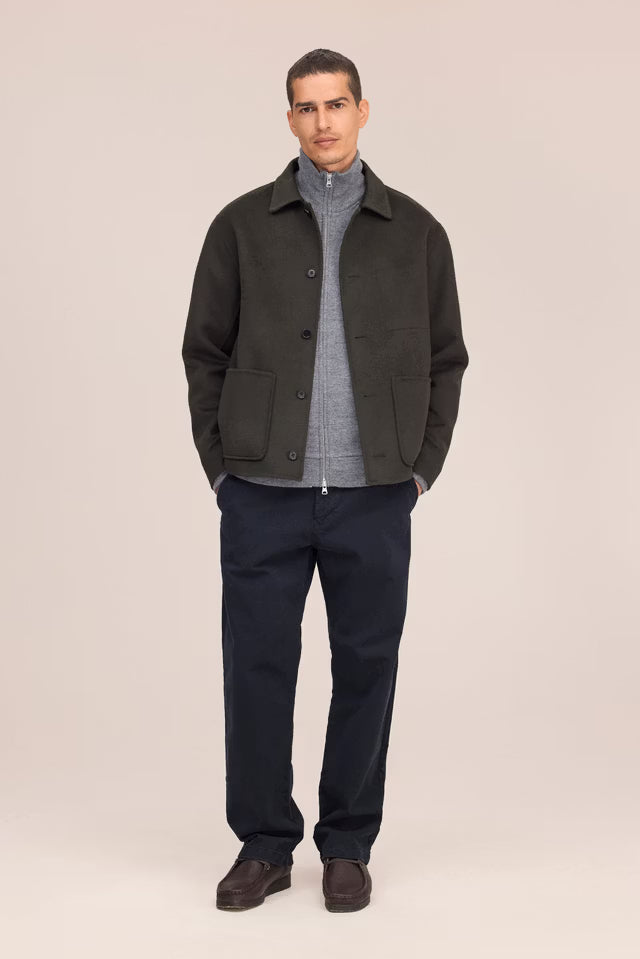 NN.07 - Veste Morgan en Laine Brossée Vert Militaire