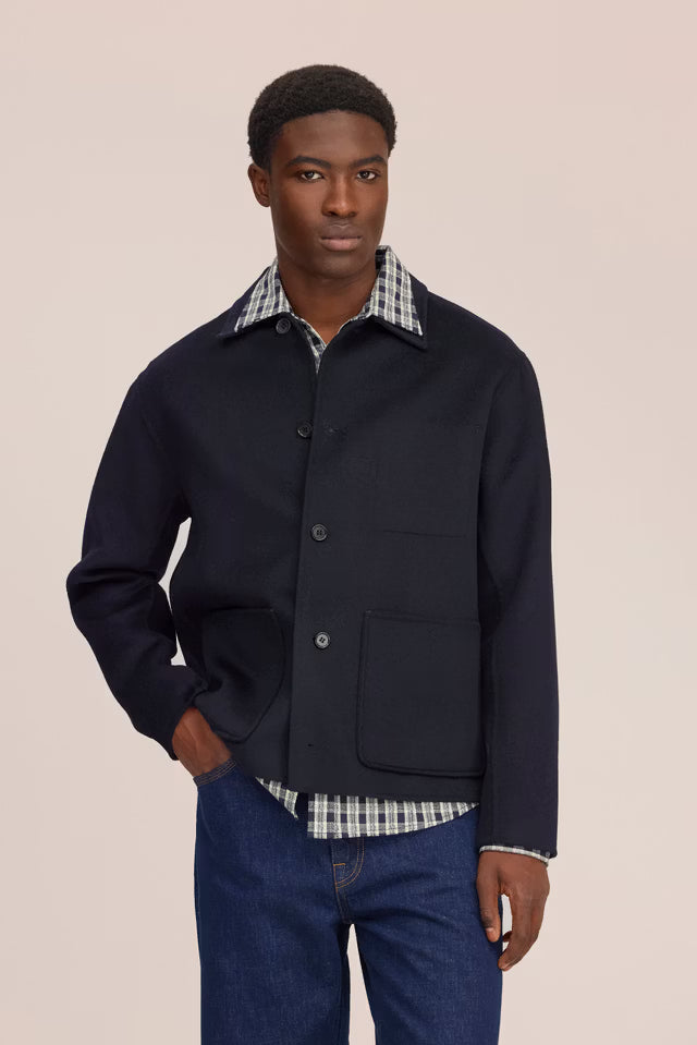 NN.07 - Veste Morgan en Laine Brossée Bleu Marine